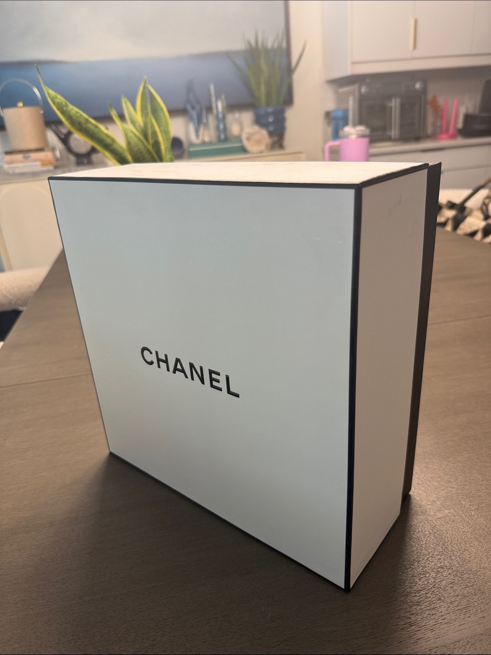 CHANEL White Box with Black Trim and Logo